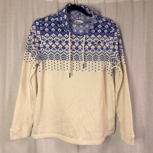 Vineyard Vines Fair Isle Hoodie Blue White Small